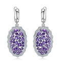 C554 Abiding Romantic Sterling Silver 925 Vintage Earrings Women Jewelry New Design Natural Amethyst Stone Earrings