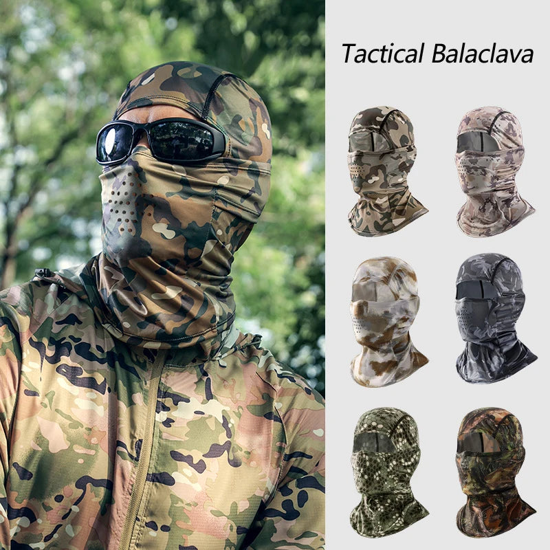 Ice Silk Camouflage Balaclava Fishing Sun Visor Face Mask Motorcycle Riding Full Face Tactical Camouflage Balaclava