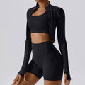 Fashion High Quality 3 Piece Yoga Set With Jacket Seamless Yoga Set 3 Pieces Fitness Sets Clothing Yoga Women