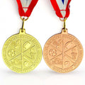 Wholesale Modern Metal Medal Medailles with Ribbon Customized Personalised Die Casting Antique Gold Double-Sided for Sale