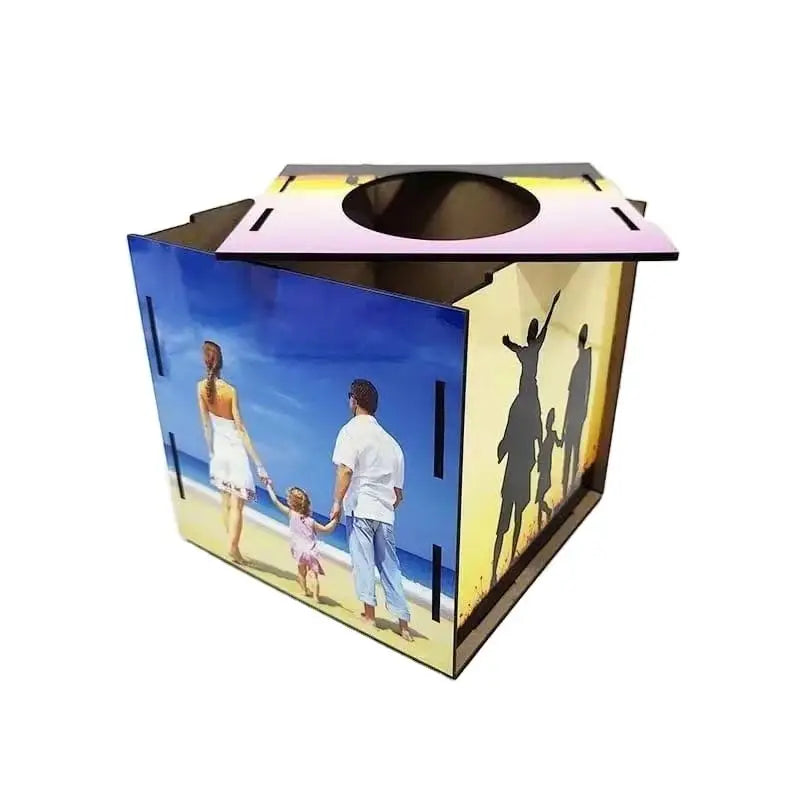 5.9 Inch MDF Sublimation Blanks Cube Tissue Box Dispenser Bathroom Vanity Countertop/Bedroom Dresser/Office Desk Case Holder