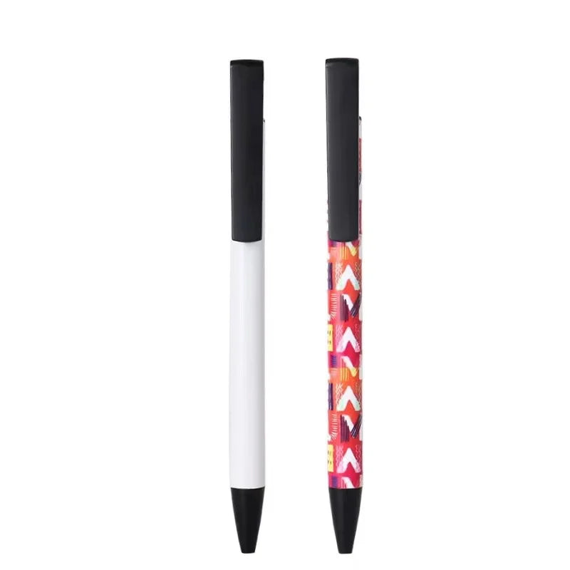 Sublimation Pen Blank Ballpoint Pen Packaging White Aluminum Custom Pen Clamp School DIY Office Stationery Supplies