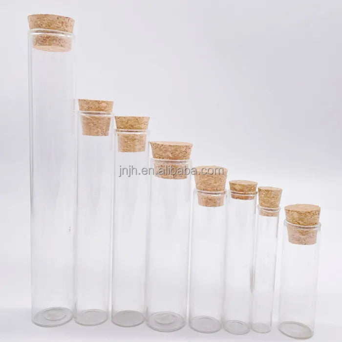 Food Grade Flat Bottom clear Transparent Glass test Tubes with Cork