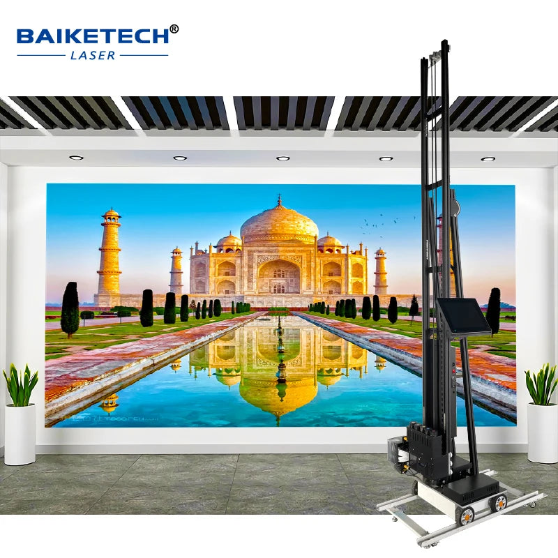 DX7 Print Head With Seven Color CMYKW New 3D Effect Wall Painting Printer Vertical Mural Wall Inkjet Printer Machine