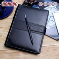 2025 Government Logo PU Leather Business Zipper Portfolio File Folder Large A4 A5 B5 Work Bag with Clip