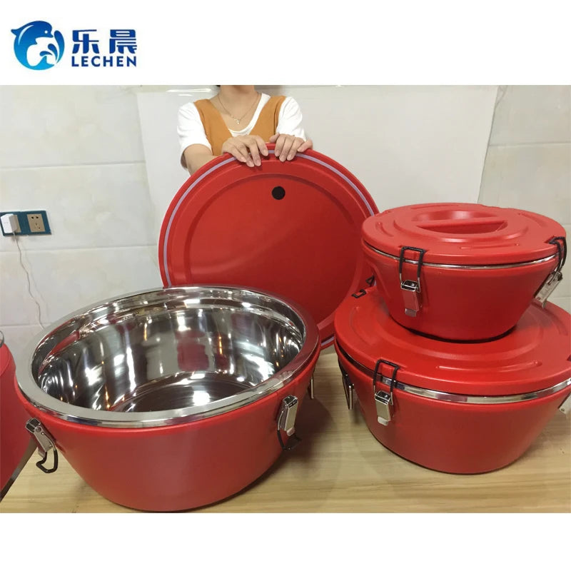Extra Large Double Insulated Bucket Picnic Ice Cooler Box Storage Box Hotpot Casserole Food Warmer 3pcs Set 15L/26L/36L