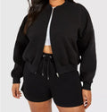 High Quality Women Fashion Outfit Set Oversized Bomber Short Tracksuit