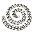 24.5 Inch 20mm Vintage Frosted Stainless Steel Cuban Hip Hop Silver Punk Heavy Link Necklace