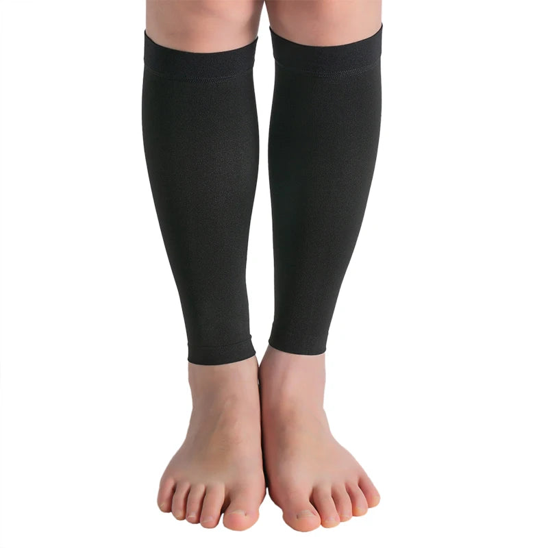 20-30mmHg Black Polyamide Elatane Medical Graduated Compression Calf Sleeve Socks for Varicose Veins