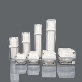 8g 15g 30g 50g Empty Plastic White square Jar in Stock 20ml 30ml 40ml 60ml 100ml 120ml Ready to Ship Luxury Lotion Bottle
