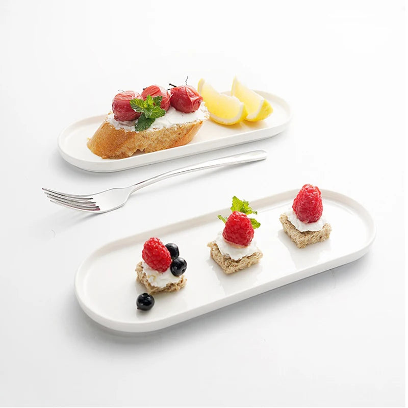 Factory Wholesale Selling Ceramic Sushi Plate Japanese Dessert Plate Japanese Creative Design 9.45 Inch