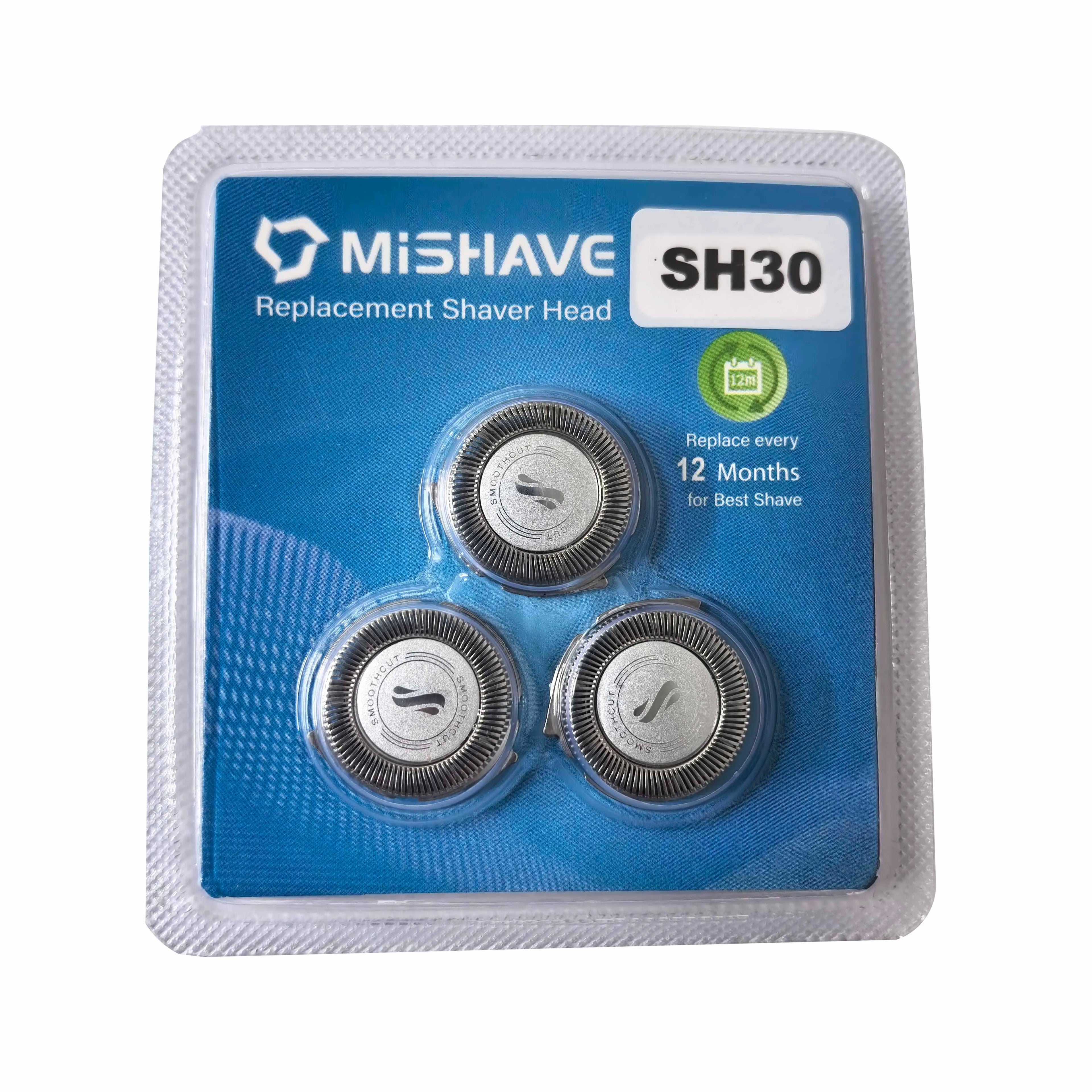 Mishave Stainless Steel Triple Edge Razor Blades SH30-5 Replacement Shaving Heads for Norelco Shaver for