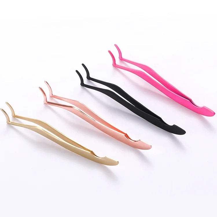 Best Selling Eyelash Applicator Tool Stainless Steel Lash Extension Tweezers for Lash Clusters and Removal