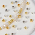 Round Ball Bead 14K Gold Plated Brass Smooth Beads Isolation Beads for Jewelry Making Bracelet Accessories