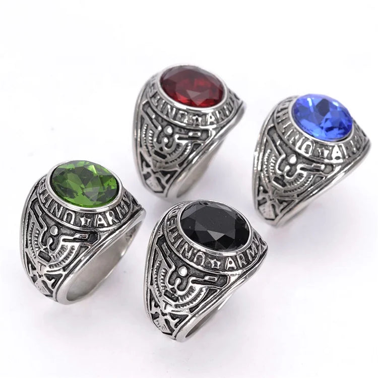 Shipping Rates From China to USA GIJOE Lord of the Rings Ruby Gemstone Titanium Steel Ring