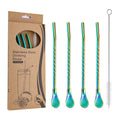 Reusable 18/8 Stainless Steel Straw With Filter Spoon Metal Straw Drinking Filter Straw