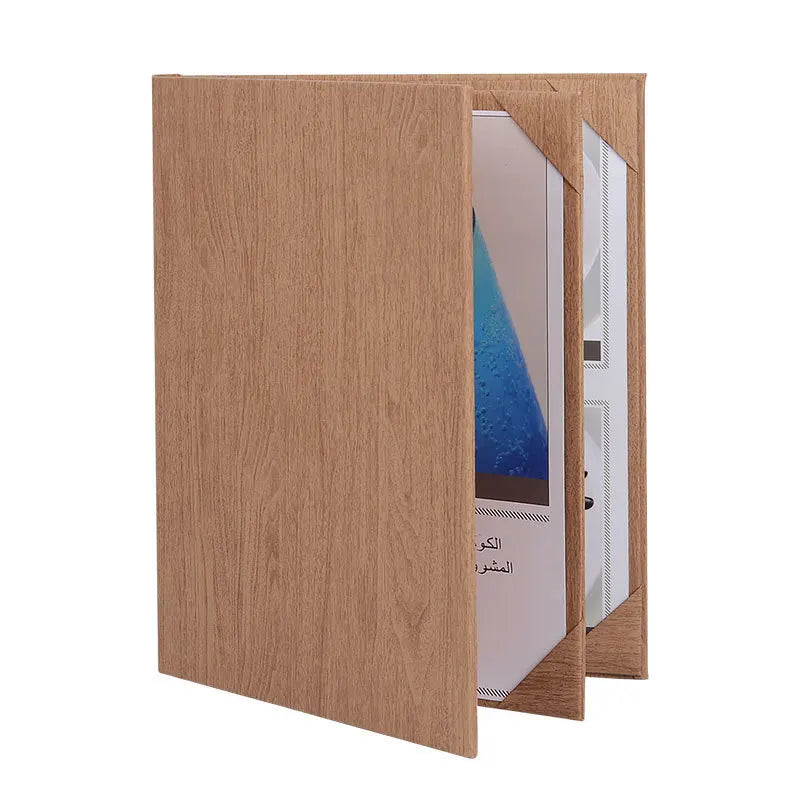 Custom Restaurant bar Hotel Coffee Wooden Wood Menu Covers Wood Board Holder Folder Book