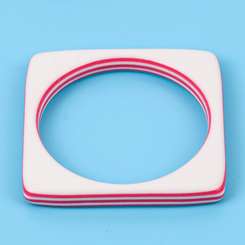 Creative Wholesale 2022 Colorful Lollipop Striped square Acrylic Bracelets for Women
