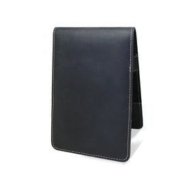 High Quality Full Grain Crazy Horse Leather Golf Scorecard Holder Open Closure RFID Feature Vintage Style Polyester Lining