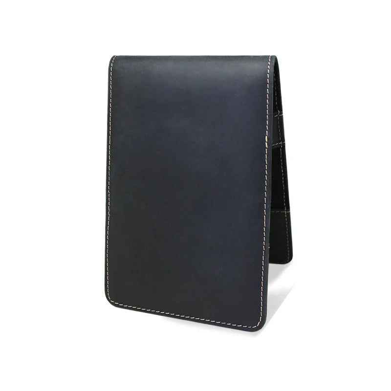 High Quality Full Grain Crazy Horse Leather Golf Scorecard Holder Open Closure RFID Feature Vintage Style Polyester Lining