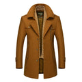 Autumn and Winter New Men's Double Collar Woolen Coat Warm Plus Size Men Long Coat for Winter Wool Windbreaker for Men