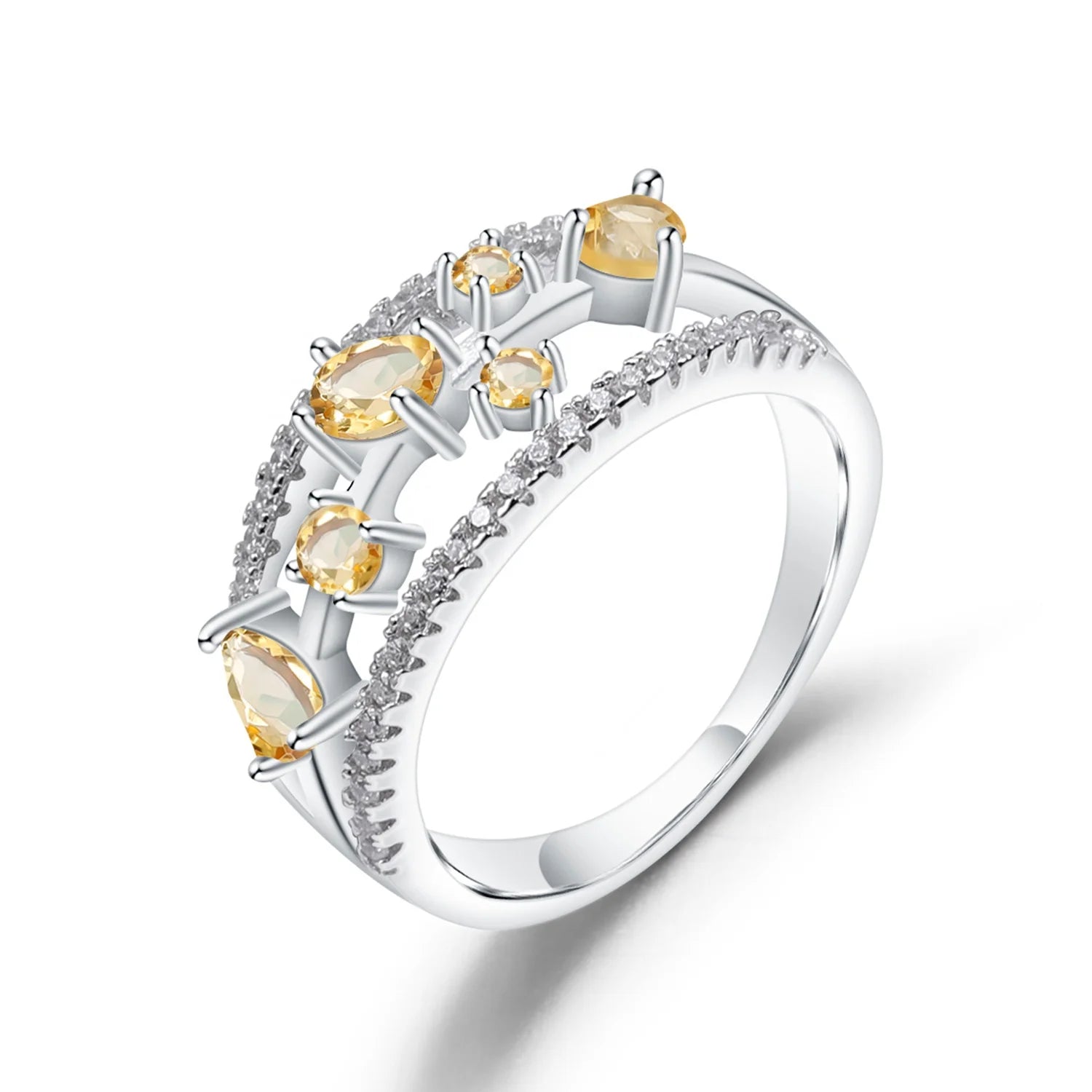 Abiding Natural Citrine Rings Sterling 925 Silver Nice Quality Rings for Women