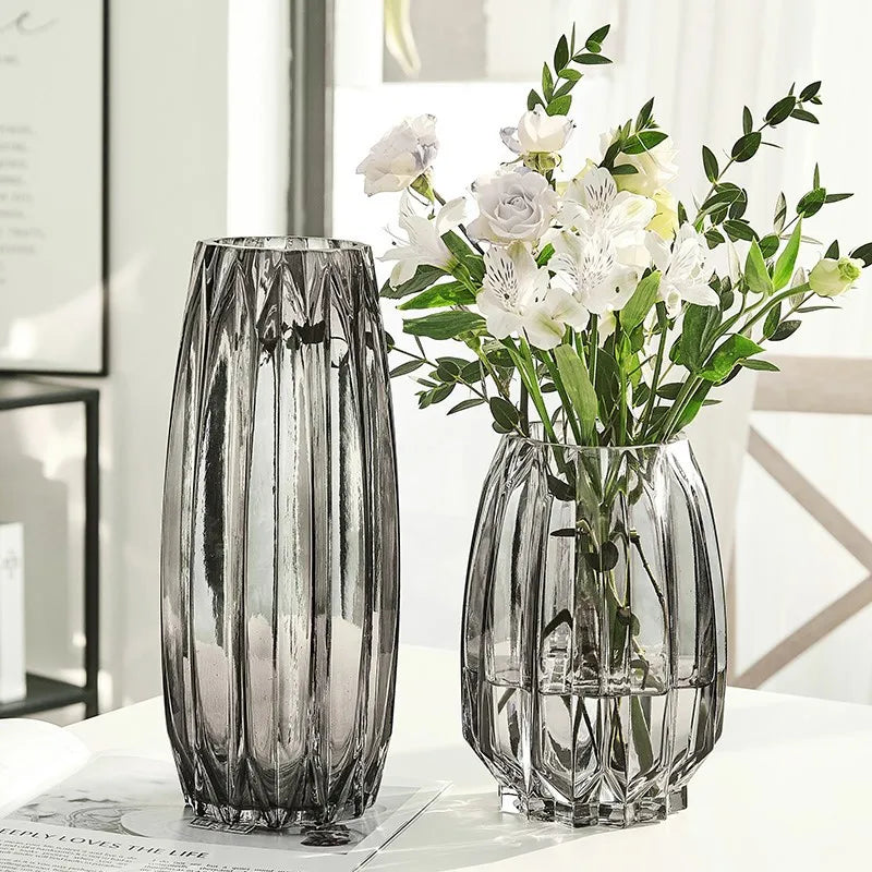 Modern Vertical Edge Glass Vase Creative Home Color Vase Decoration Wholesale