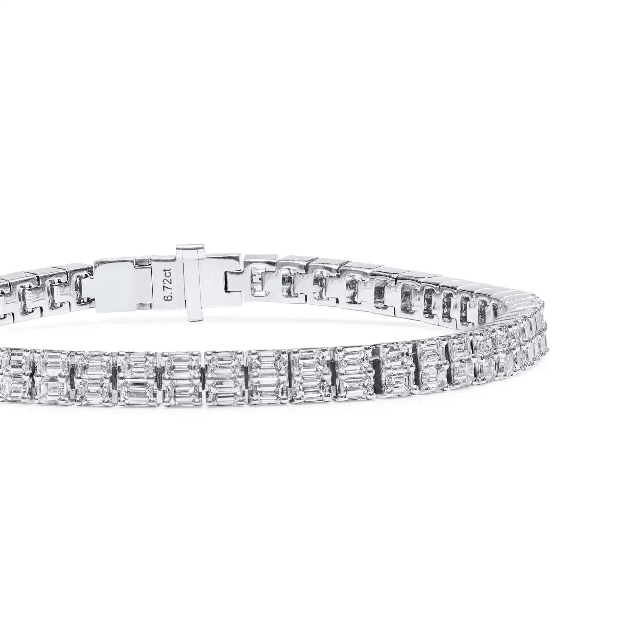 VOAINO 18K 14K 9K Gold Emerald Cutting Cvd Lab Grown Diamond Jewelry Shiny Tennis Chain Bracelet
