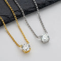 SC Fine S925 Sterling Silver Engagement Necklace Gift Women Luxury D Grade VVS One Carat Moissanite Necklace for Wedding