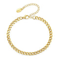 Hip Hop Gold Plated Jewelry Stainless Steel Cuban Link Chain Bracelet for Women