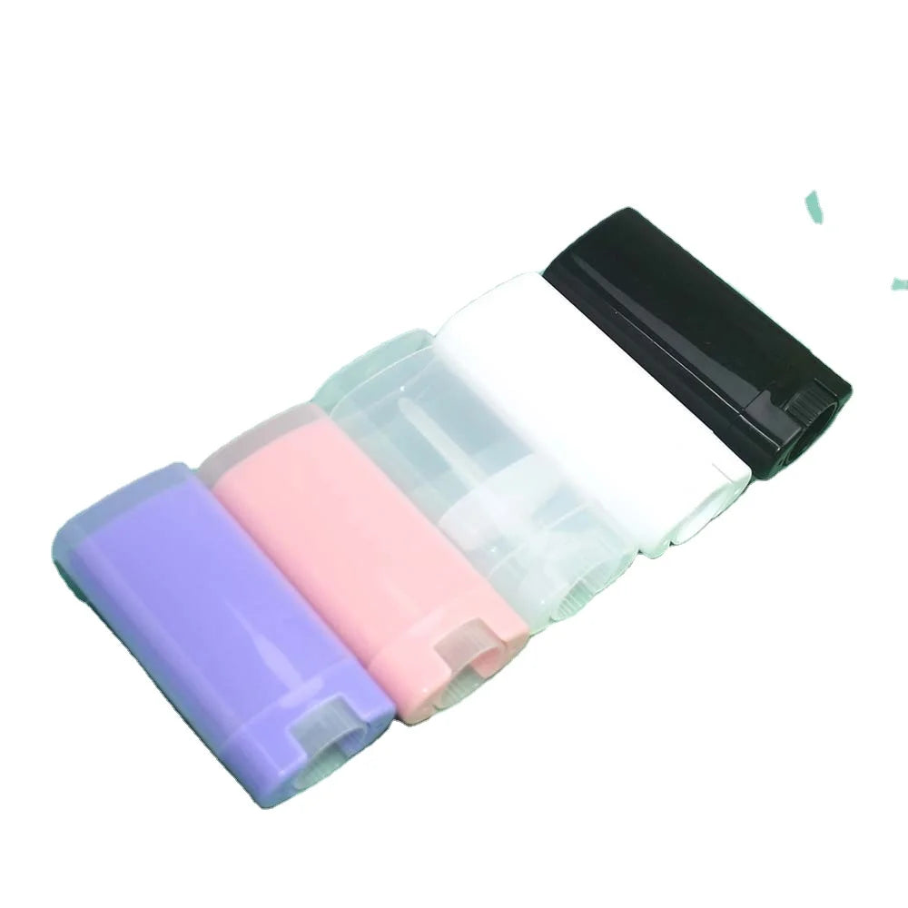 15g Transparent White Black Deo Stick Oval Flat Lipstick Lip Balm Tube pink Purple Cosmetic Sunscreen Deodorant Tube