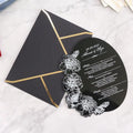 Elegant Black Acrylic Card Invitation Rose Design Wedding Favors Card White Text Match Paper Envelopes