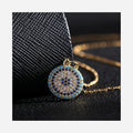 BINSHUO Bohemian Brass Micro Inlaid Zircon Jewelry Blue Crystal Rhinestone Turkish Evil Devil's Eye Pendant Charms Necklaces