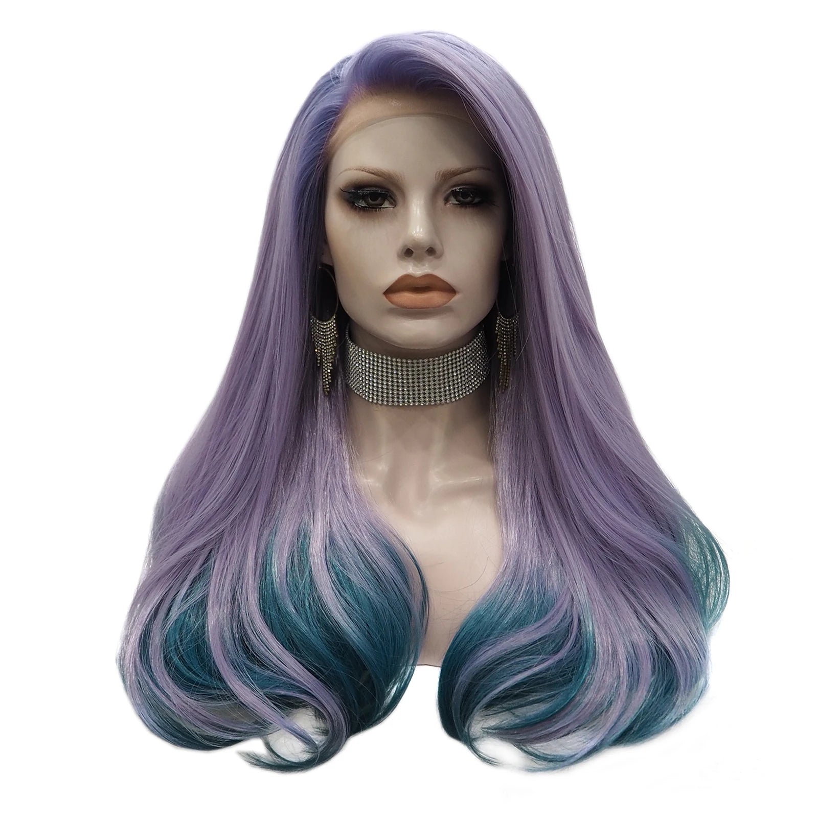 Celebrity Wig Cosplay Straight OMBRE Natural Color Daily Life Wearing Matte  Fiber Synthetic Lace Front Wigs