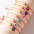 Go2boho Tradition Red White Rope String Arc-shaped Copper Tube Jewelry 2024 Trendy Greek March Bracelets for Women