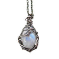 Hot Sale Fashion Jewelry Moonstone Necklace Women Pendant Boho Wind Leaf Rattan Jewelry Wholesale
