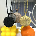 Janice Jewelry Stainless Steel Al-Kursi Pendant Double-sided Engraving Arabic Language Islam Allah Rope Chain Unisex Necklace