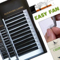 Private Label Easy to Make Fan Lashes 0.03 0.05 0.07mm One Second Blooming Auto Fan Black Matte Eyelash Extensions