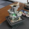 Gray Resin Dead Wood Red-lit Flowing Water Engraved Hand-painted Irregular Fountain Ornaments Realistic Textures Business Gift
