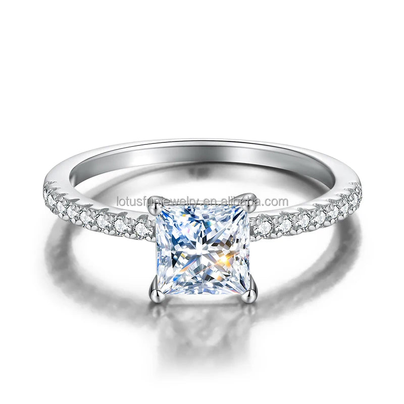 Wholesale  GRA Certified Diamond Elongated Cushion Cut Moissanite Ring 925 Sterling Silver Women Engagement Luxury Jewelry