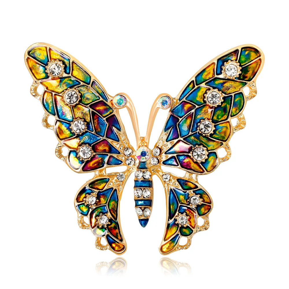 DRAG184 Hot Selling Fashion Rhinestones Butterfly Brooches Women Brooch Jewelry Wholesale
