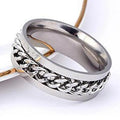 Best Selling European and American Stars and Moon Geometric Titanium Steel Rotatable Stainless Steel Rings for Men Couple