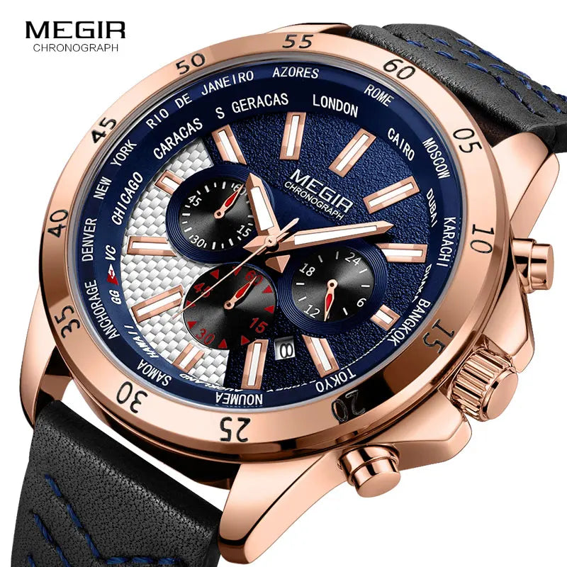 MEGIR Watch 2103 Fashion Sport Quartz Watches Men Wrist Top New Luxury Mens Gift Waterproof Clock Relogio Masculino