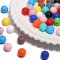 30pcs 12mm Colorful Silicone Smooth Loose Spacer Beads PVC Jewelry Making DIY Fashion Bracelet Phone Chain Accessories