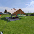 Unistrengh Camping Aluminum Pole Spider Star Shaped Waterproof Anti-UV Windproof Bedouin Stretch Tent for Outdoor Events
