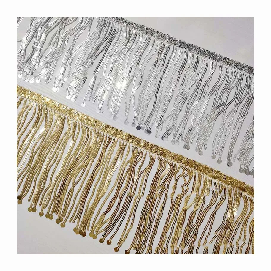 Diy Garment Latin Dancewear Tassel Fringe Lace Fabric Dress Curtain Bag Costume Embellished Accessories Beaded Sequined Trims