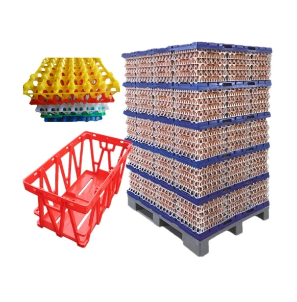 10800pcs PP New Egg Transport Tray Large Batch Chicken Egg Transportation 5 Layer Pallets System Bulk Egg Pallets