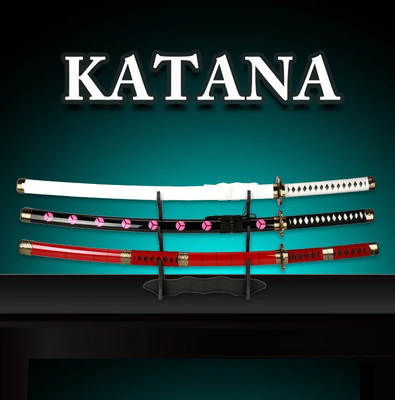 3-pieces Roronoa Zoro Katana Anime Characters Sword Cosplay Toy Katana Complimentary Belt and Sword Holder