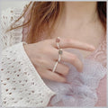 Natural Pink/Moonlight Stone Freshwater Pearls Beaded Rings Elastic