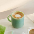 TYGLASS Custom Hand Blown Two Tone Color Matching Borosilicate Glass Coffee Cup Tea Mug Opaque Jade Colored Glass Mug